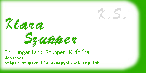 klara szupper business card